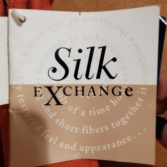 SILK EXCHANGE PLUS 18W. ORANGE WASHABLE SILK. FLOWY. NWT - Picture 3 of 13